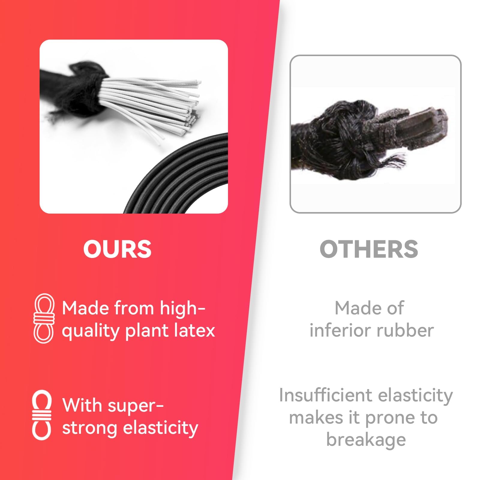 4 Pcs Zero Gravity Chair Replacement Cables, Replacement Recliner Chair Cable for Outdoor Furniture, Black Elastic Ropes for Patio Recliners 4