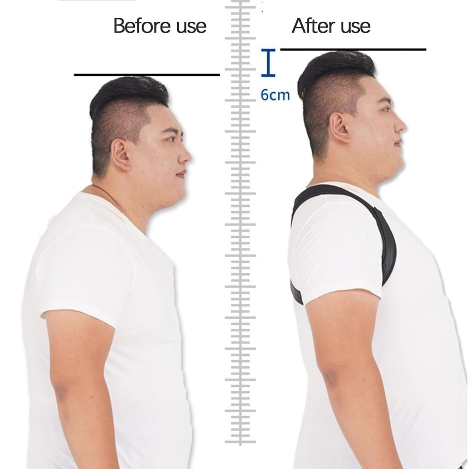 Orteza Pleców Plus Size, Dla Górnej I Dolnej Części Pleców Ulga W Bólu Regulowana Prostownica Garbus Mężczyźni Kobiety Korektor Postawy(3XL)