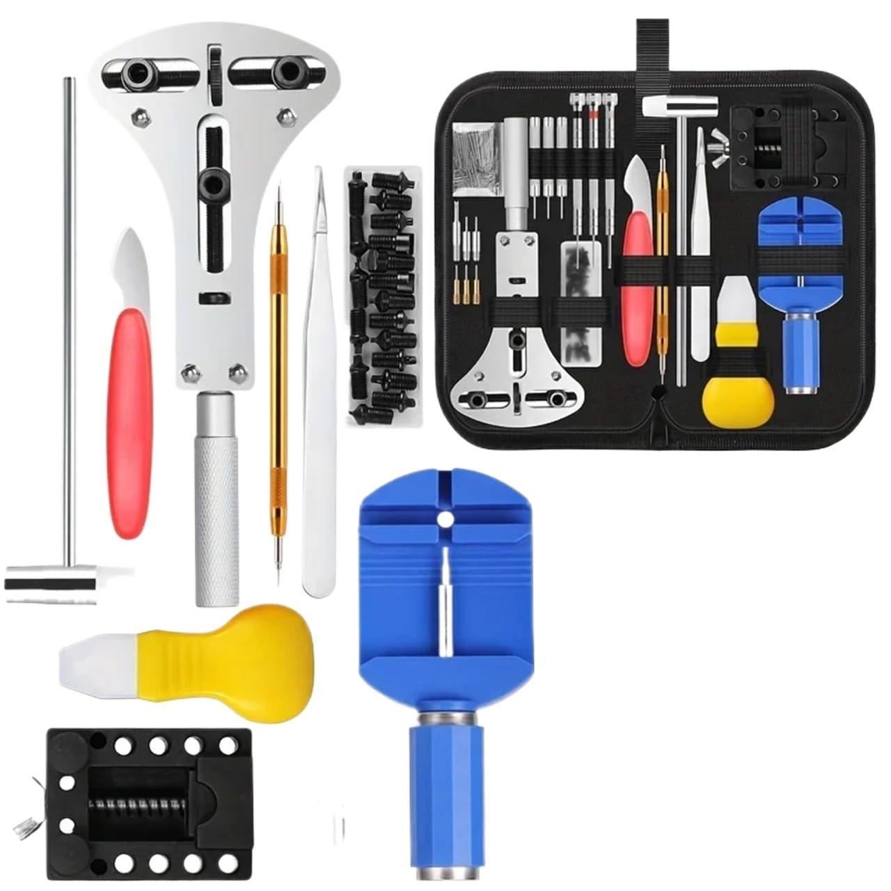 Uhrenreparaturset, 147-teilig, Uhrmacher-Werkzeugset, Gehäuseöffner-Set, praktisches Werkzeug für die Uhrenreparatur