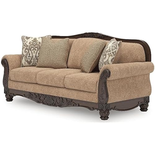 BOWERY HILL Modern/Contemporary Polyester Brown Finish Sofa