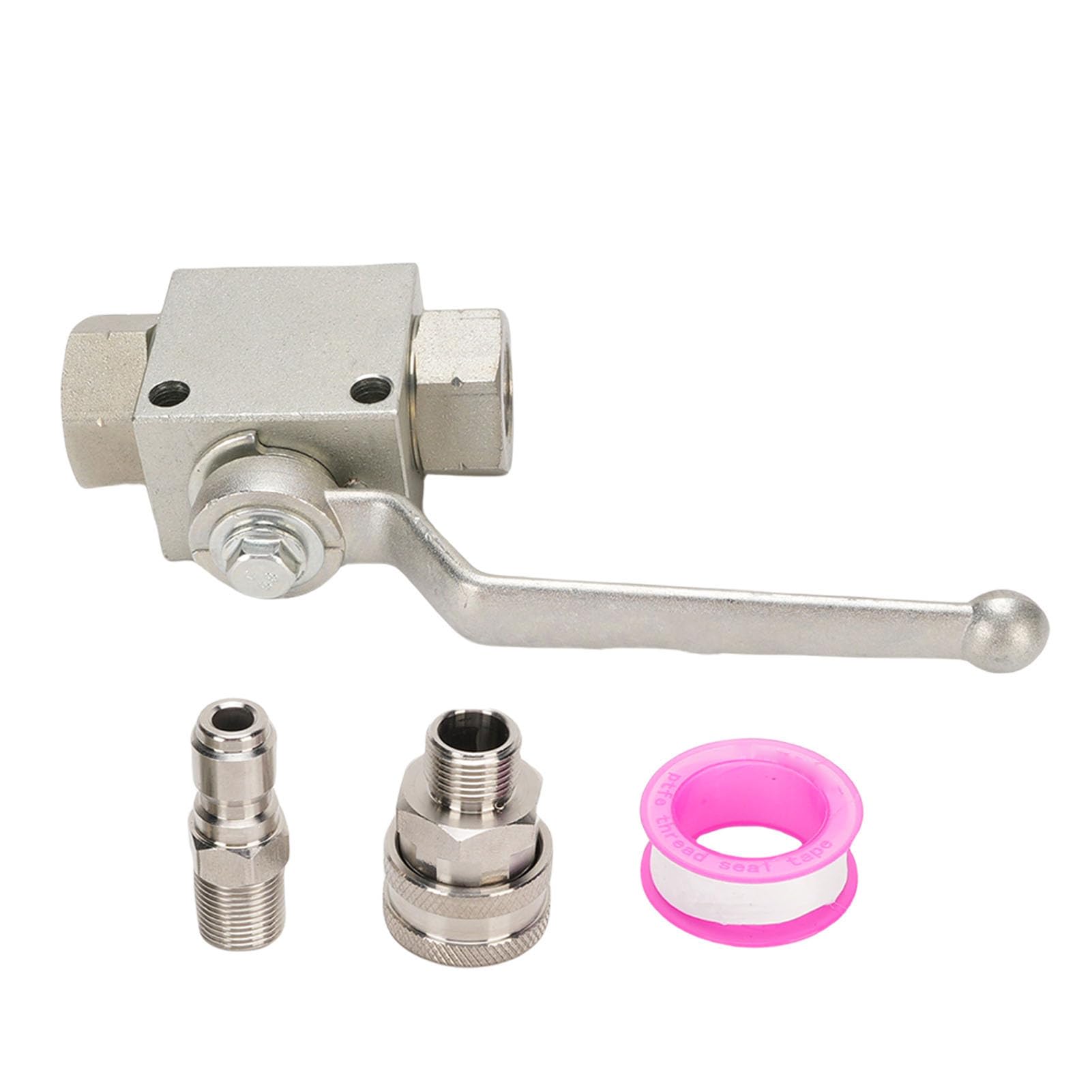 4500 Psi Hochdruck -Waschkugel -Ventil -Kit, Edelstahl 3/8 Zoll Schnellverbindungs ​​-Kugelventil mit Einfachem Schaltermechanismus für Hochdruckreinigungsschläuche
