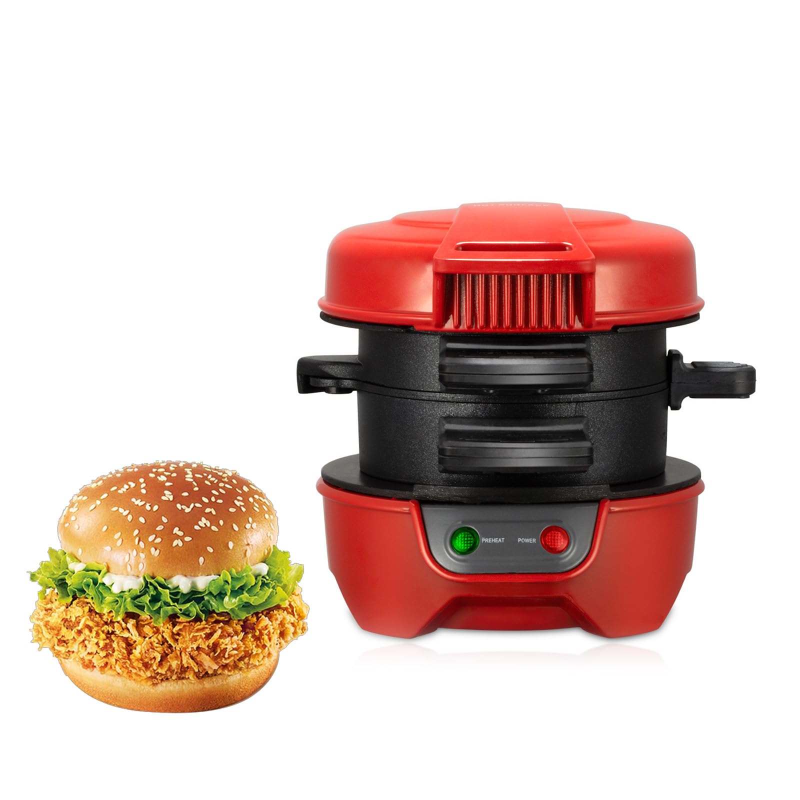 Machine à sandwich pour petit déjeuner rouge et multifonction