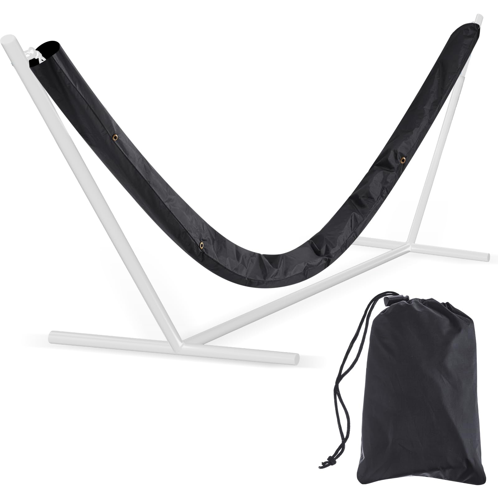 Ribbonlic Extra Long Waterproof Hammock Sleeve Protector 16 ft Lightweight and Compact Camping Hammock Storage and Cover, Black (Cover Only)