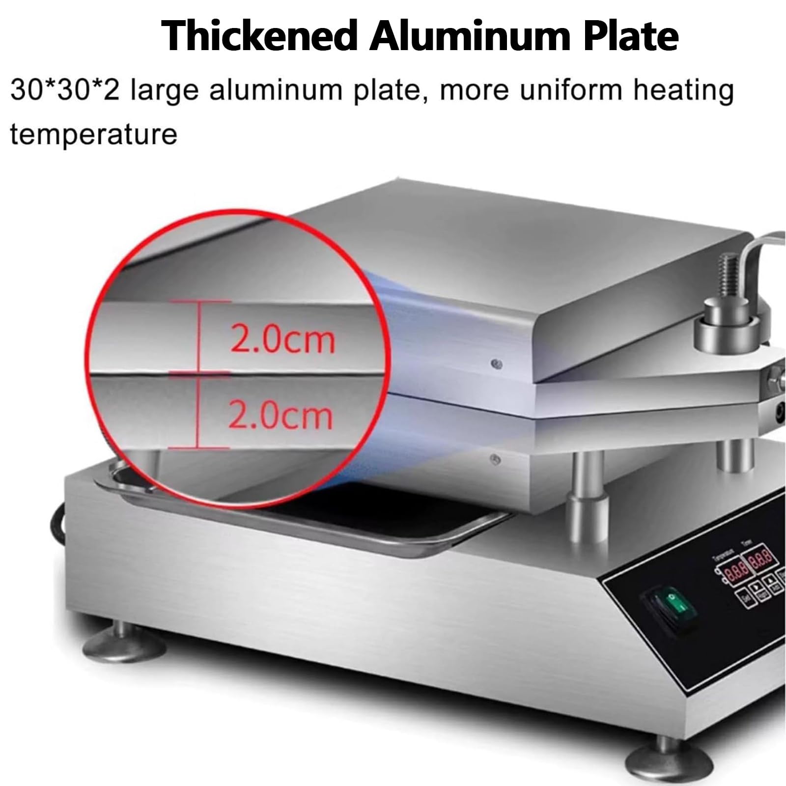 Macchina per Tako Senbei di Gamberi Macchina Automatica per Biscotti di Pesce da 2800W,Regolabile da 50 a 299°C,Macchina per crêpe per Uso Domestico E Commerciale