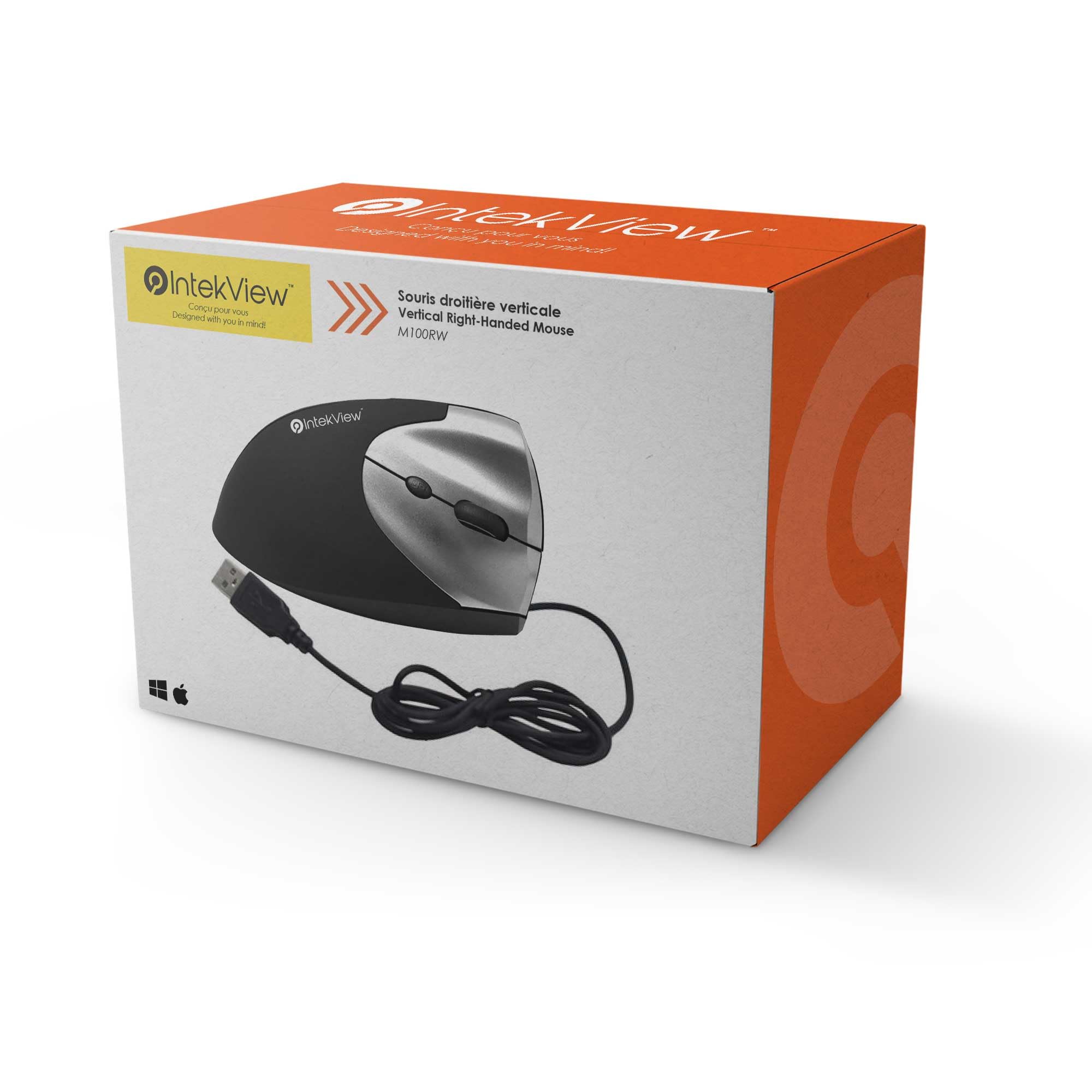 Mouse cablato mano destra - Design ergonomico verticale