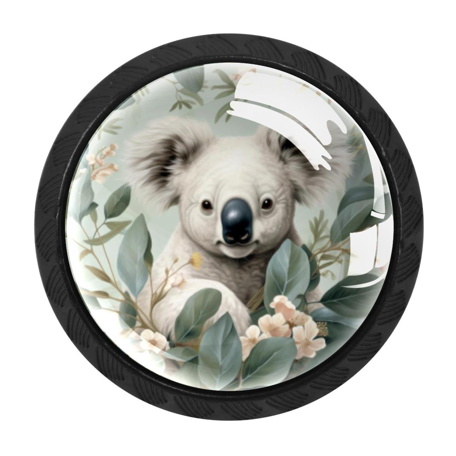 CHENZZZZ 4 Pack Black Koala Kitchen Handles, Cabinet Pulls Hardware for Cupboard Drawer Knobs Dresser Pulls