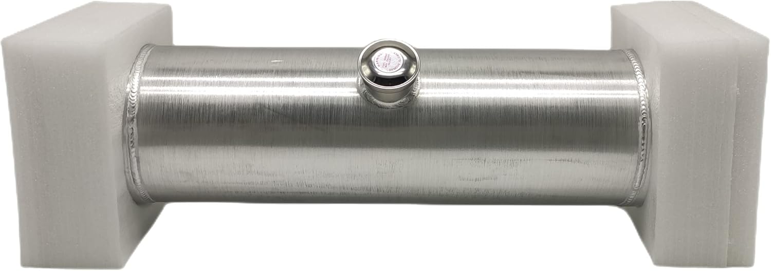 JSD 6.25 Gallons 8"x30" Aluminum Spun Round Gas Tank / Fuel Tank Center Fill 1/4" NPT Outlet