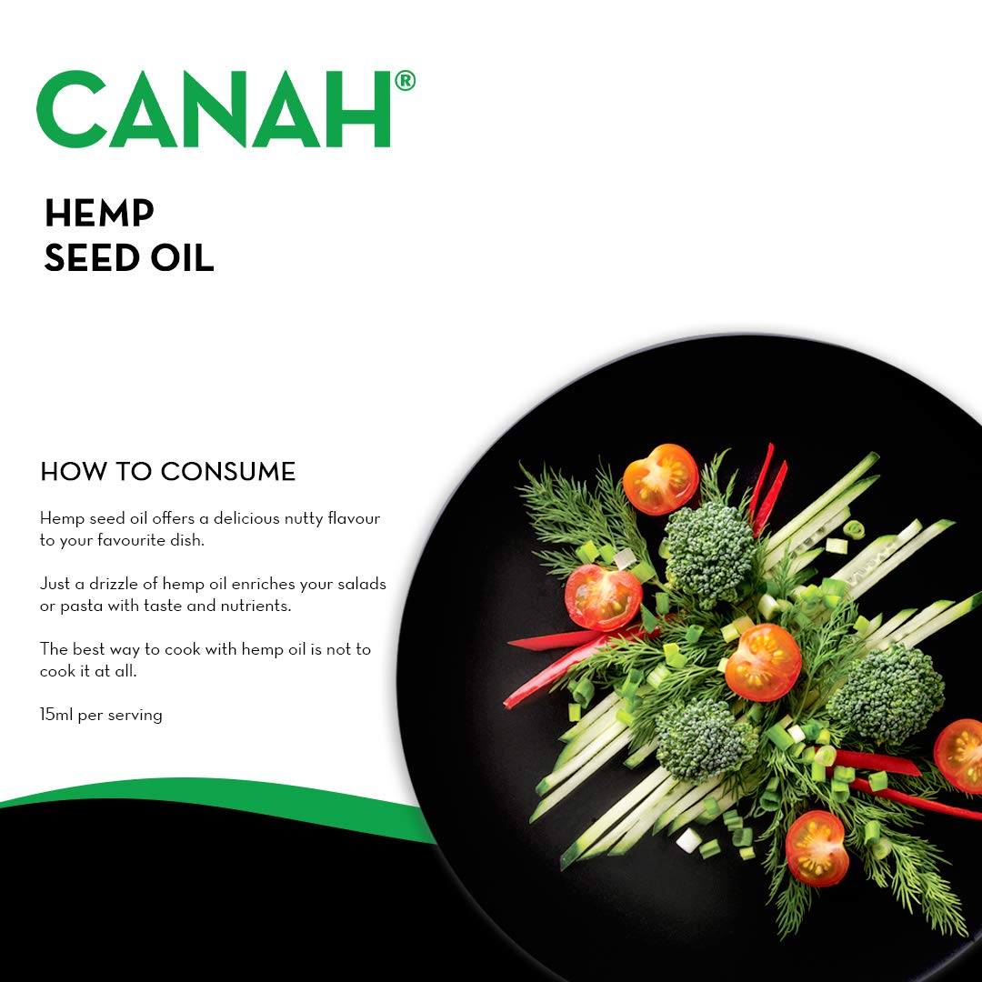 Natürliches Hanfsamenöl von Canah 3 Liter - kaltgepresst, roh, vegan, reich an Omega-3 Omega-6 Fettsäuren, trägt zum normalen Blutcholesterinspiegel bei, enthält Vitamin-E Koscher zertifiziert