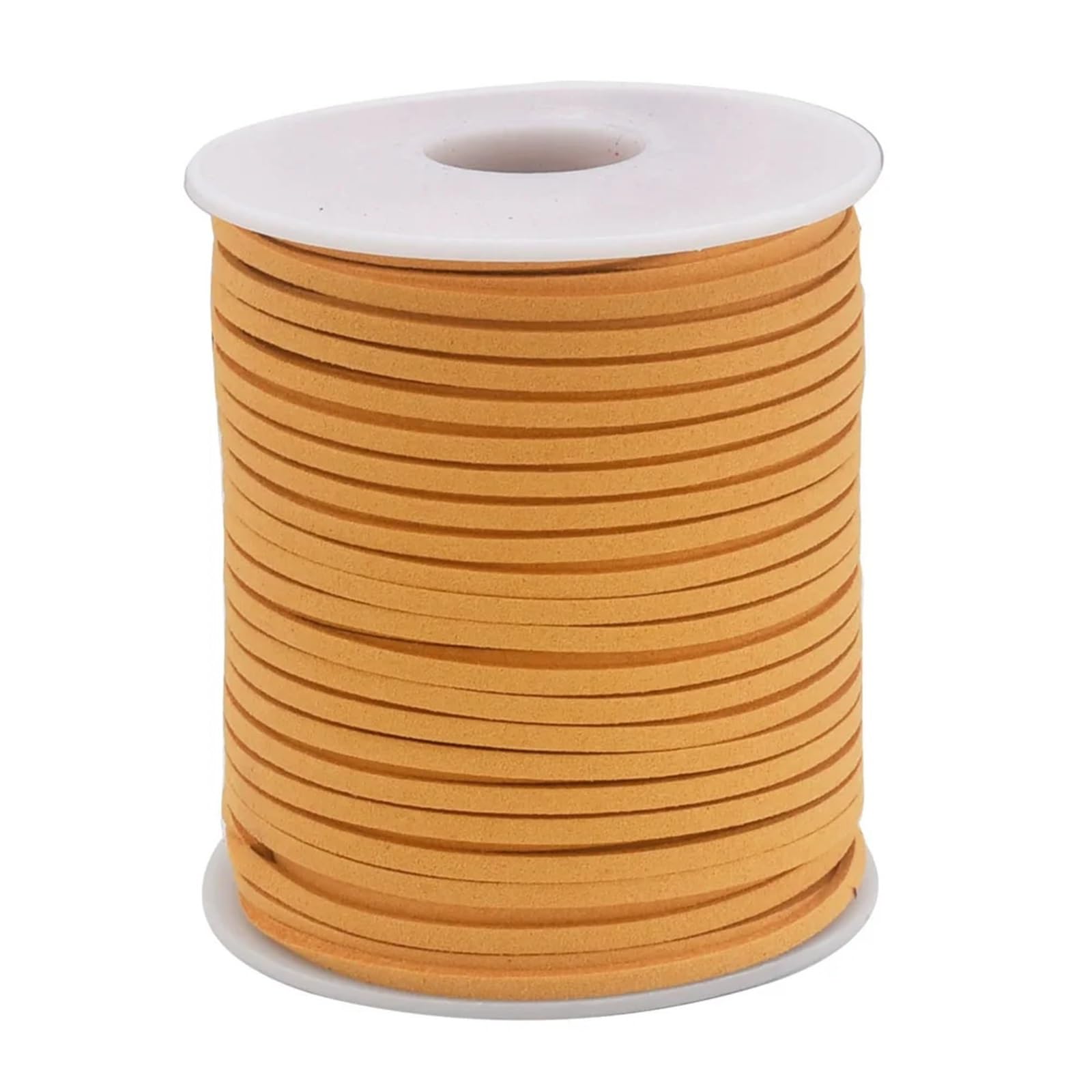 Sznurek ze sztucznej skóry zamszowej 4 rolki 49 jardów 2,6 mm płaski sznurek sztucznego zamszu Skórzany Koronkowy Nici aksamitne(Orange Yellow)