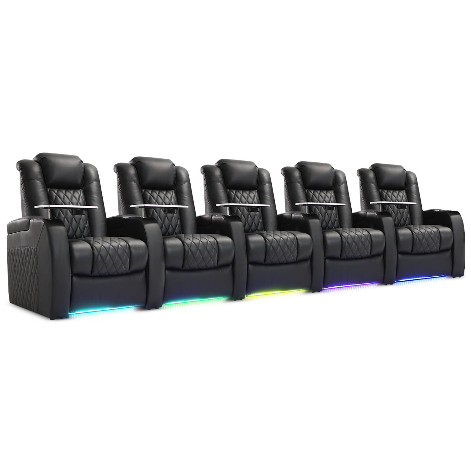Weilianda Home Theater Seating, Top Grain Leather Movie Theater Chair