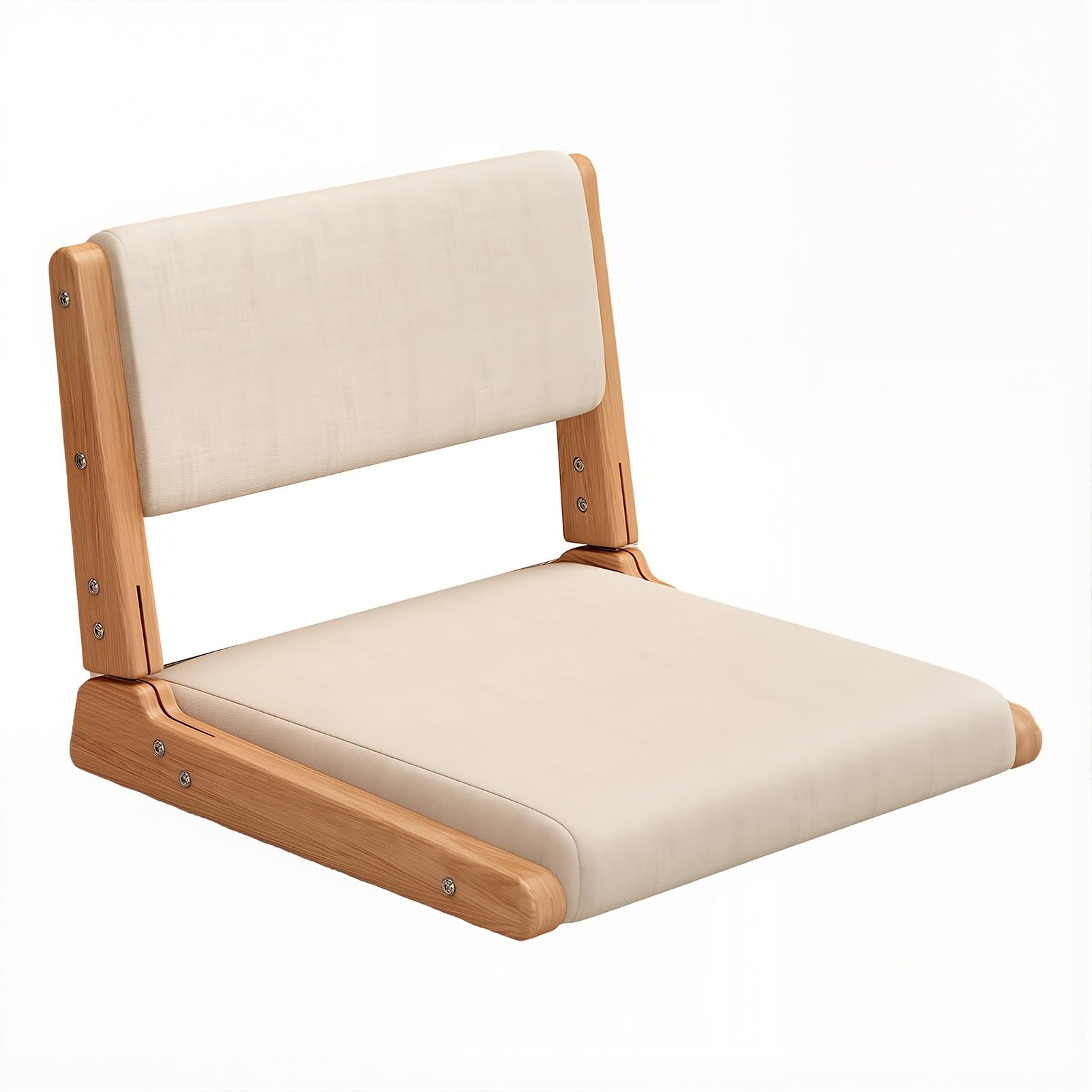 Silla plegable japonesa Zaisu de madera con respaldo, asiento portátil para meditación, yoga, lectura, no requiere montaje, cómoda y elegante