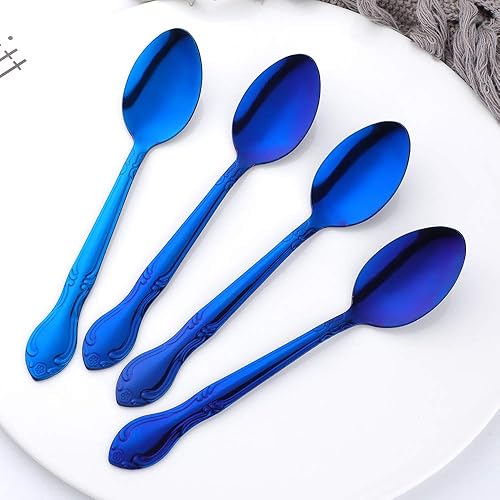 Miniatura 490 de Juego de 12 cucharas de café, mini cucharas de café, cucharas de espresso de acero inoxidable, cucharas pequeñas para postre, té, aperitivo, 4.6