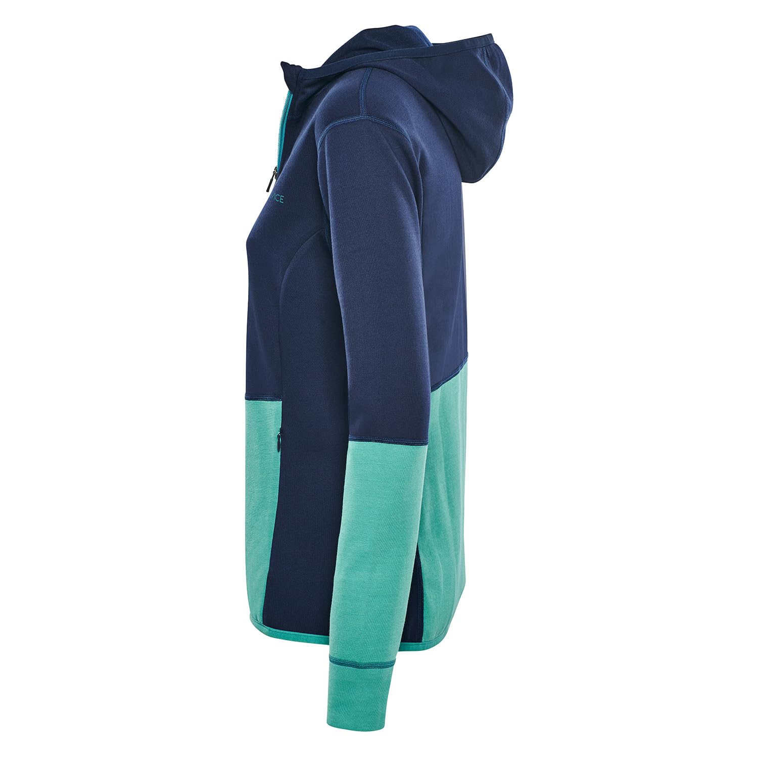 Black Crevice Damen Kapuzenjacke I Sweatjacke Merino Baumwolle Hoodie I 100% Merino Wolle Innen & 100% Baumwolle Außen I Atmungsaktiv, Geruchshemmend, Pflegeleicht