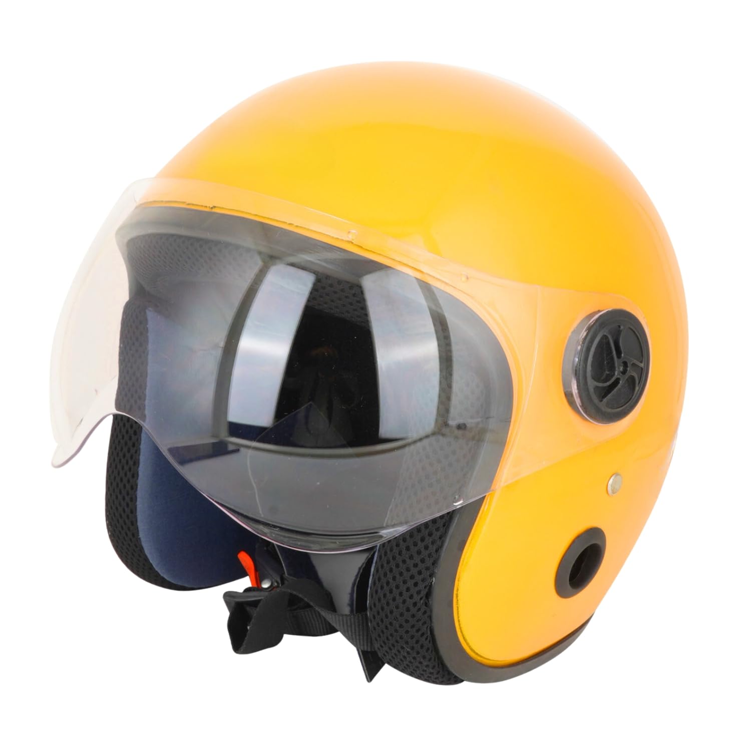 Sage Square Cruiser Open Face Helmet | ISI Certified | Clear Visor | Soft Inner Padding | Designed for Comfort & Style (Yellow Glossy)-image-19