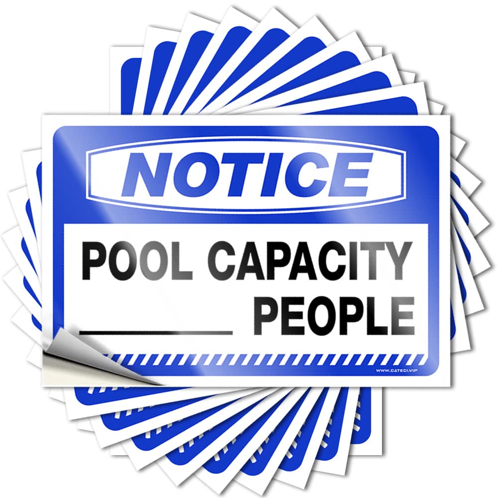 Fzfn Colour Decal Bathroom Gifts Custom Stickers, Door Waterproof Notice Pool Capacity_ People For Hydro Flask | Vintage Vinyl Decals For Tiki Holiday Gift(8X12cm)