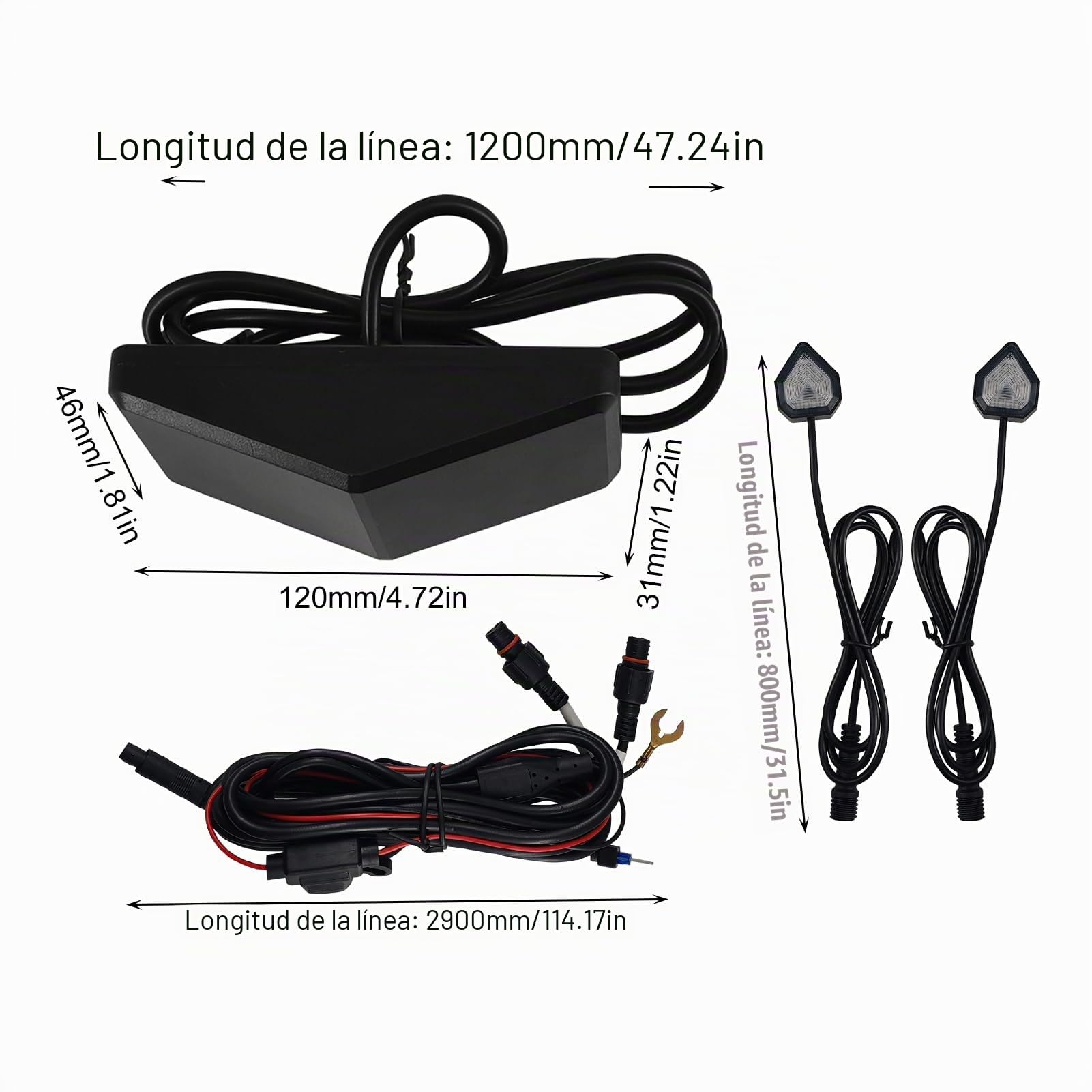 Sistema de ángulo Muerto de Coche, Sistema de ángulo Muerto, Sensor de ángulo Muerto, indicador de Advertencia LED, 65,62 pies - Kit Universal de ángulos Muertos de vehículos para | Sensor de ángulo muerto, indicador de advertencia LED, 65,62 Pies - Kit U