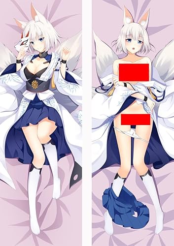 MOLUCI Azur-Lane-Kaga - Funda de almohada de animación de cuerpo completo con personajes de dibujos animados Dakimakura piel de melocotónfunda de