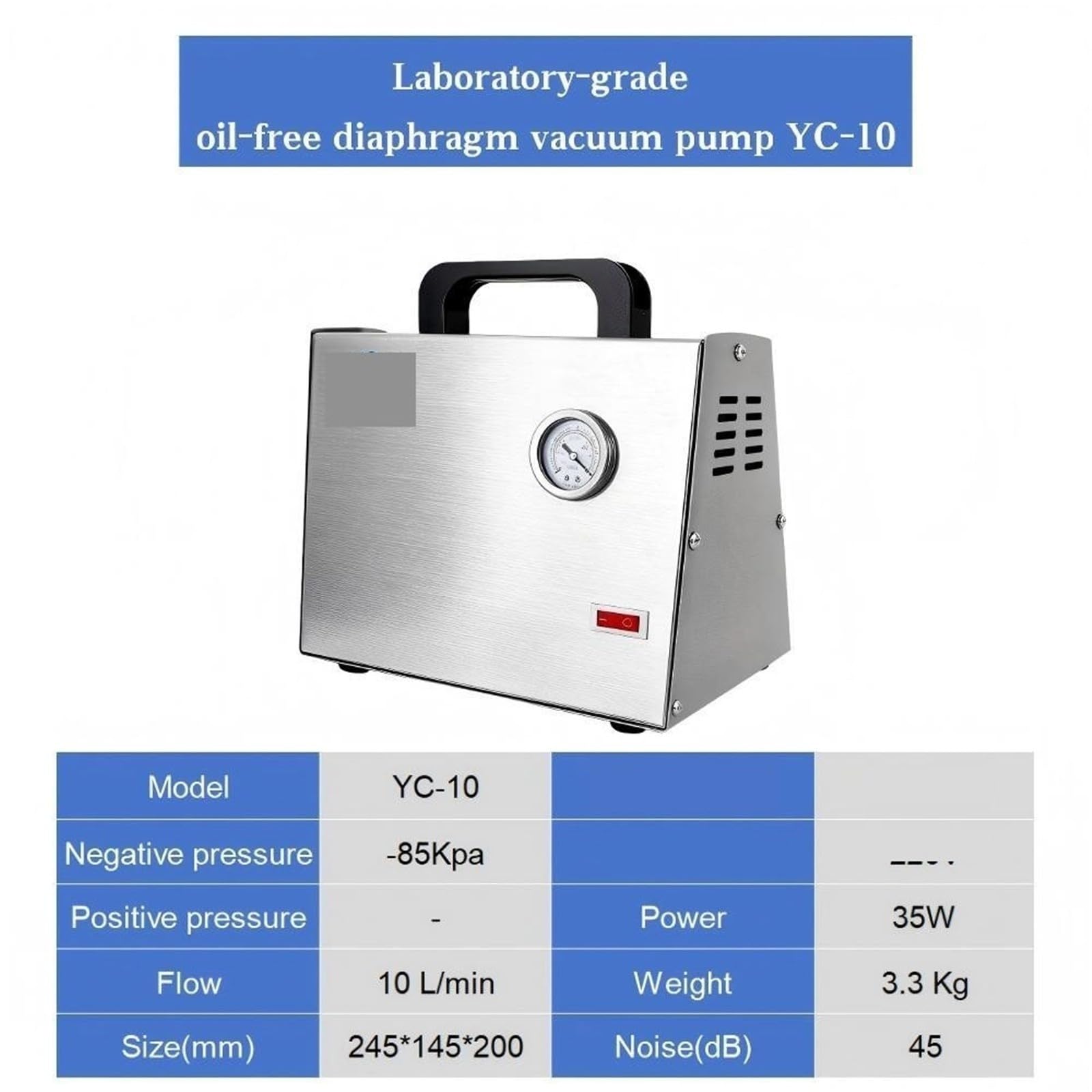 Bomba de vacío de diafragma sin aceite: presión ajustable para filtración al vacío de laboratorio