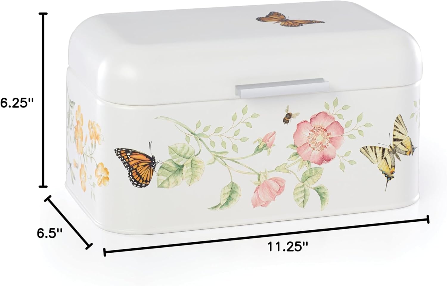 Lenox 892520 Butterfly Meadow Breadbox, 11.25" L x 6.5" W x 6.25" H