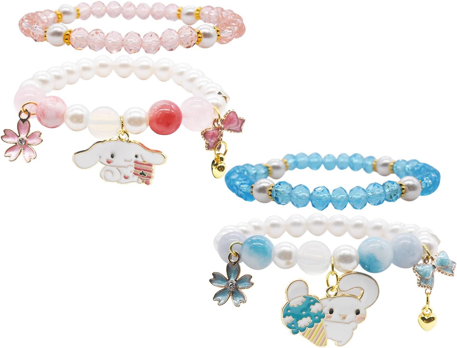 Sanrio armband dekoration Cinnamoroll Crystal Bead Bracelet 4pcs My