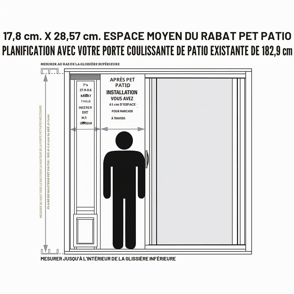 Ideal Pet Products Porte de Patio modulaire en Aluminium pour Animal Domestique avec vitre Simple en Verre et Rabat Flexible Transparent. Convient Uniquement aux Rails de Patio en Aluminium d'une