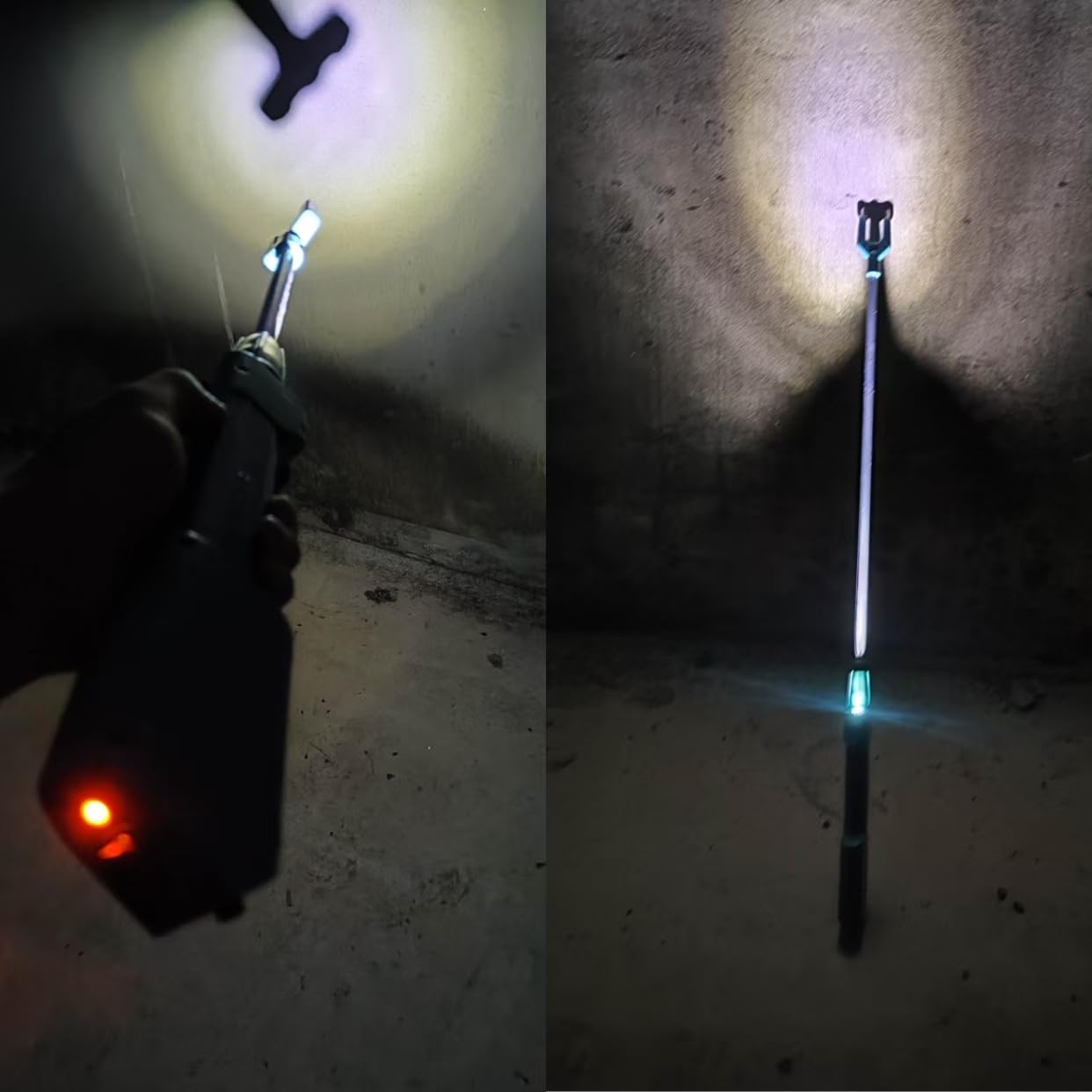 Palo de ganado para ganado, vaca, perro, cerdo, cabra, impermeable, con luz LED, bastón eléctrico recargable