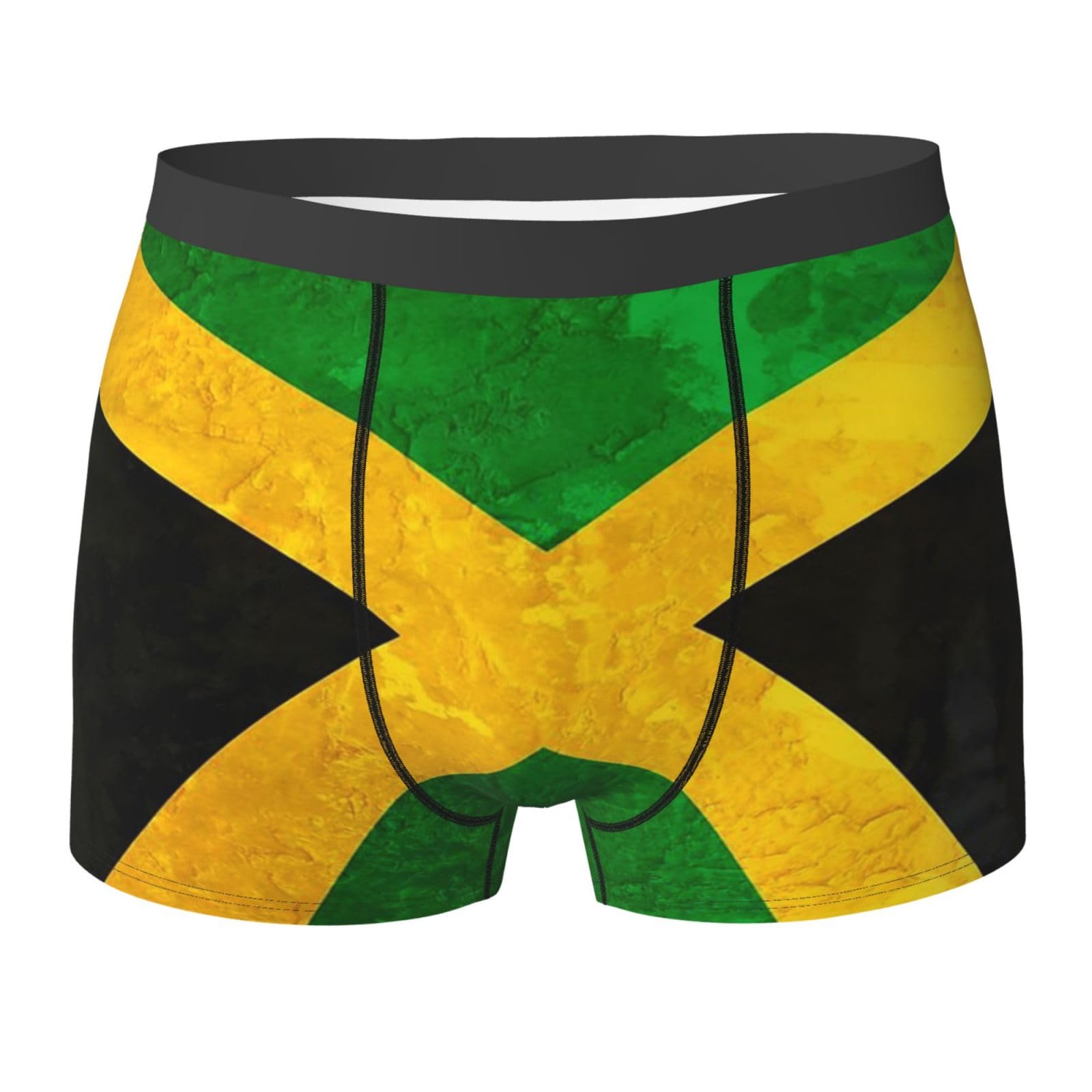 Oudrspo Breathable & Lightweight Men's Underwear, Jamaican flag Mens Boxers, with Elastic Waistband | Breathable, Soft, Quick Dry