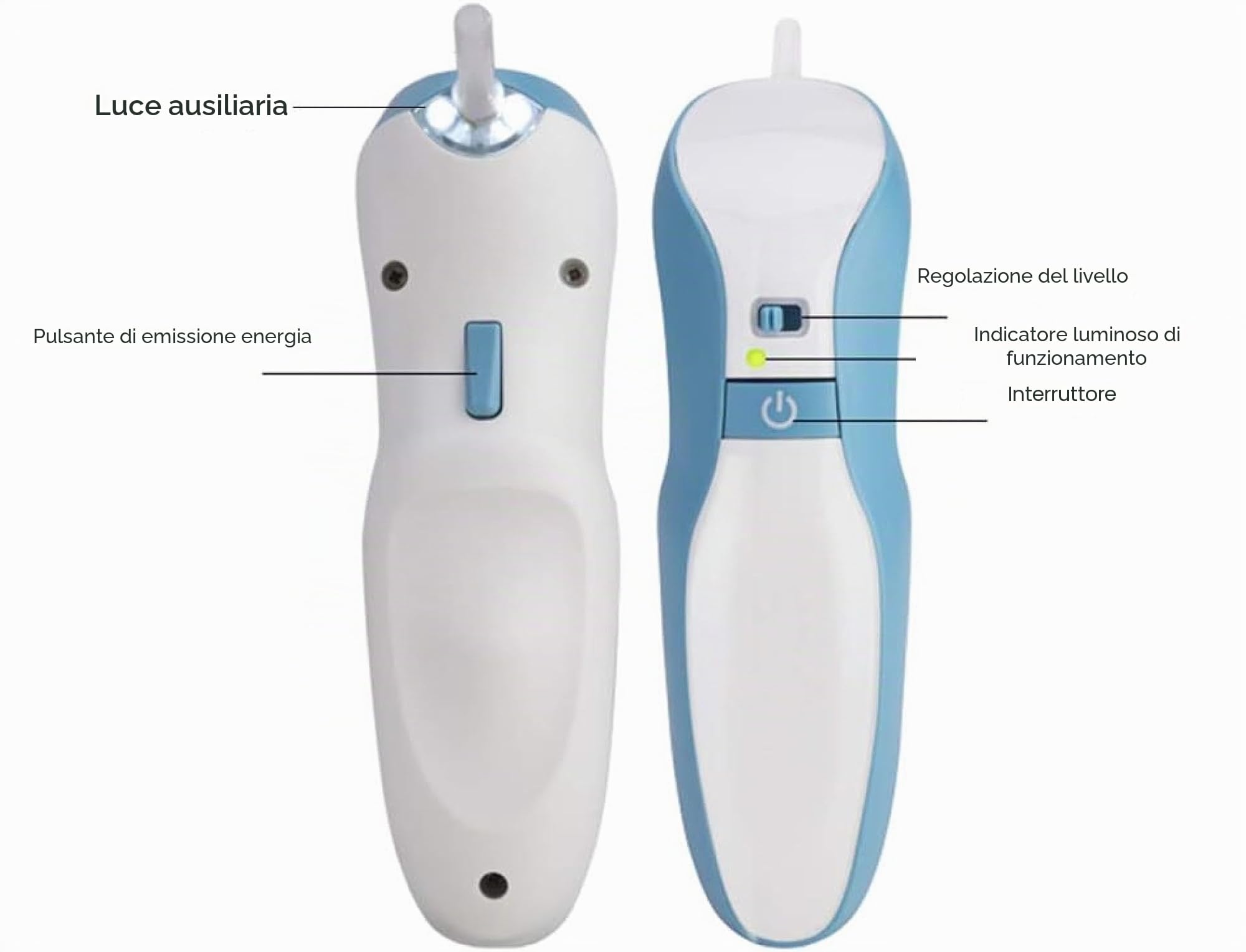 Penna al plasma professionale per la cura della pelle, dispositivo per la rimozione di macchie scure e imperfezioni, bianco e blu