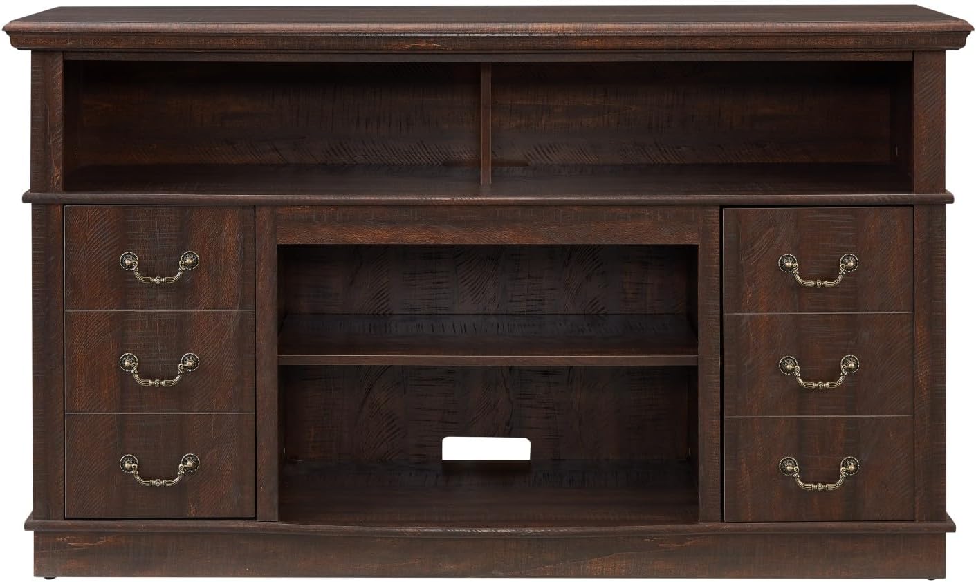 47" TV Stand for TVs up to 50", Entertainment Center with Barn Door,TV Console Table with Storage Shelves for Living Room Bedroom, Gray Wash