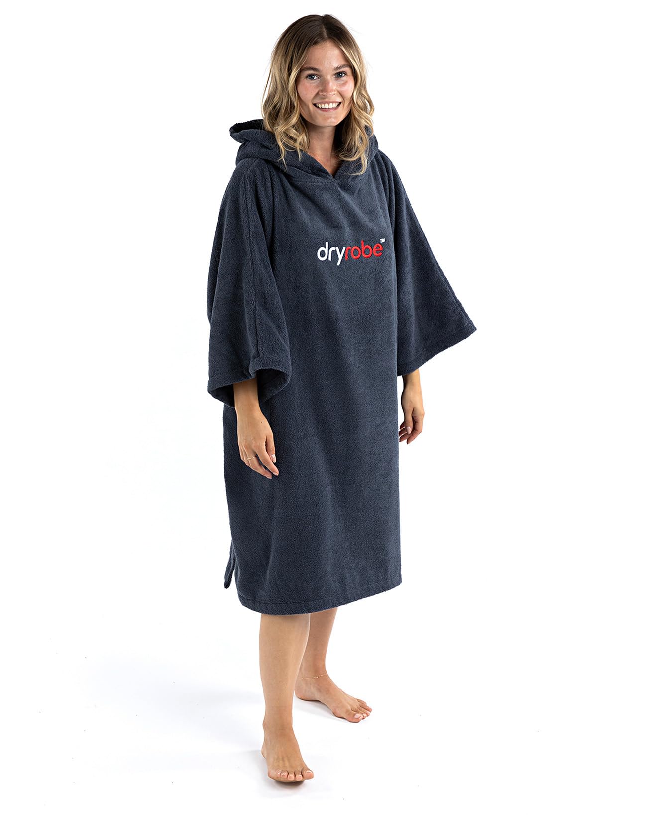 dryrobe Towel Changing Poncho - Hooded Toweling Swim Robe - Short Sleeve-picture-49