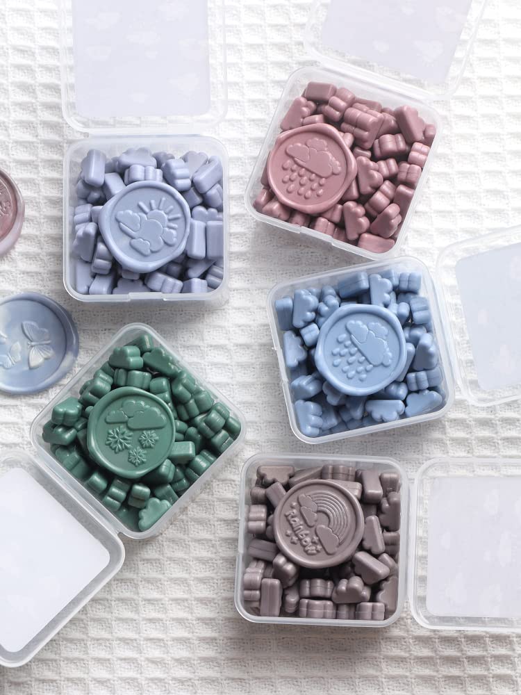 200 pieces Cloud Shape Wax Seal Beads Perfect for Cards, Envelopes, Invitations, Wine Packages, Letter Sealing (15 colors 300 pieces)