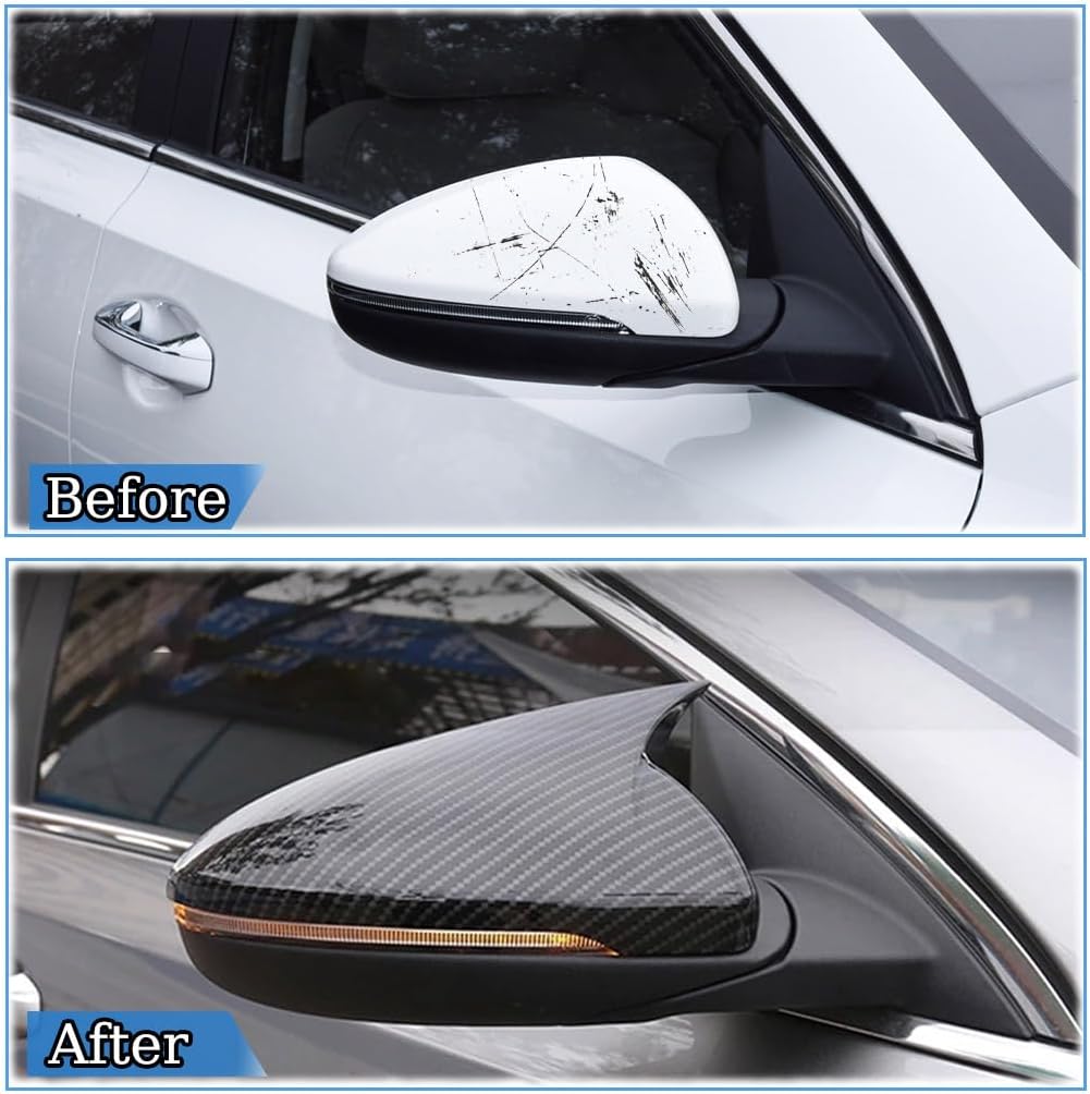 New Rear View Mirror Outside Housing Wing Mirror Cover Cap for Kia Forte k3 2019 2020 2021 2022 2023 2024 - ABS Bright Black Sport Interior Accessories