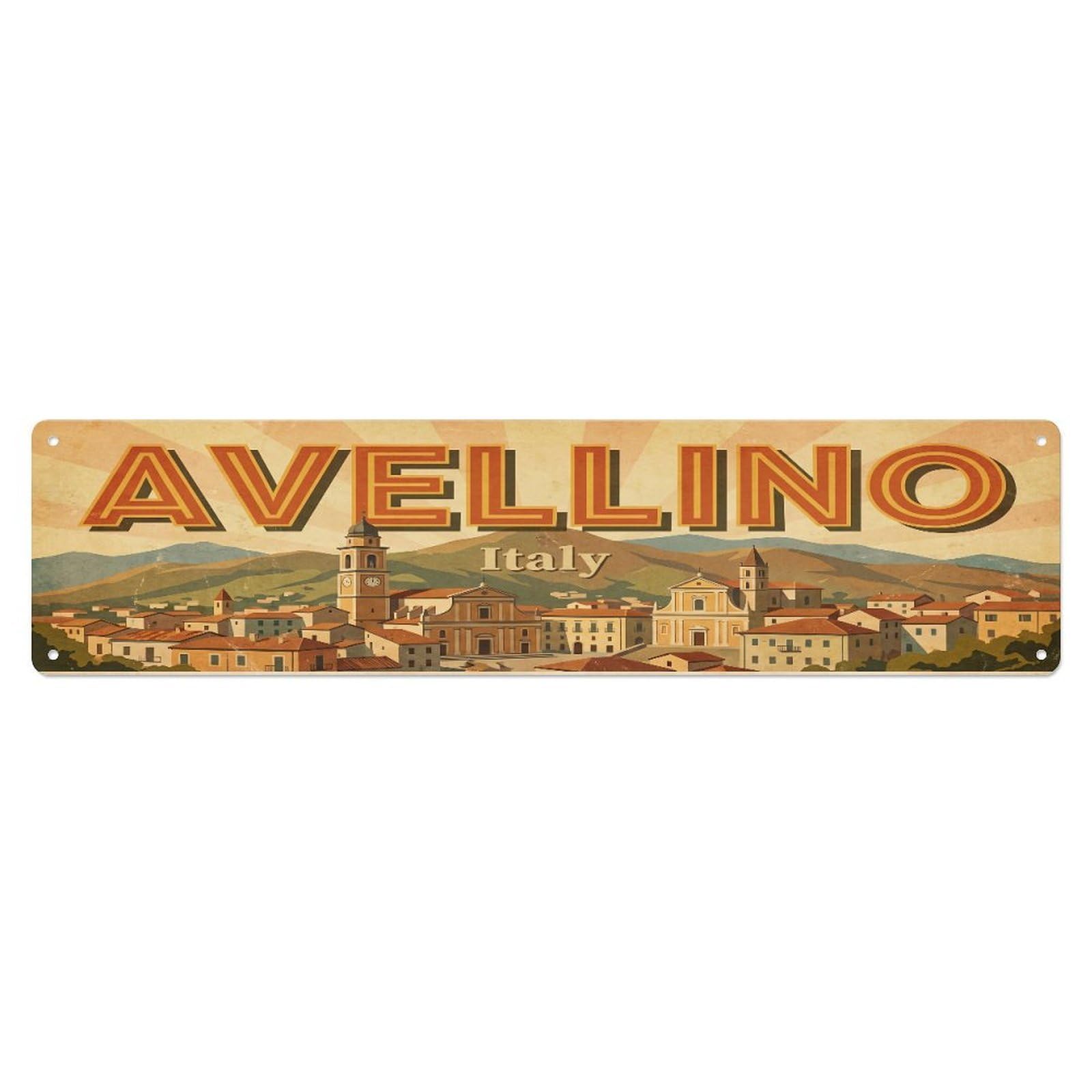 Metal Tin Sign Retro Travel Italy Avellino