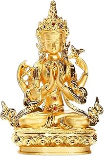 Fengshui Statue Buddha Decoration Zen Home Offering Bodhisattva to Protect Health and Safety Enhance Fortune and Geomancy Home Desktop Decor (Color : A)