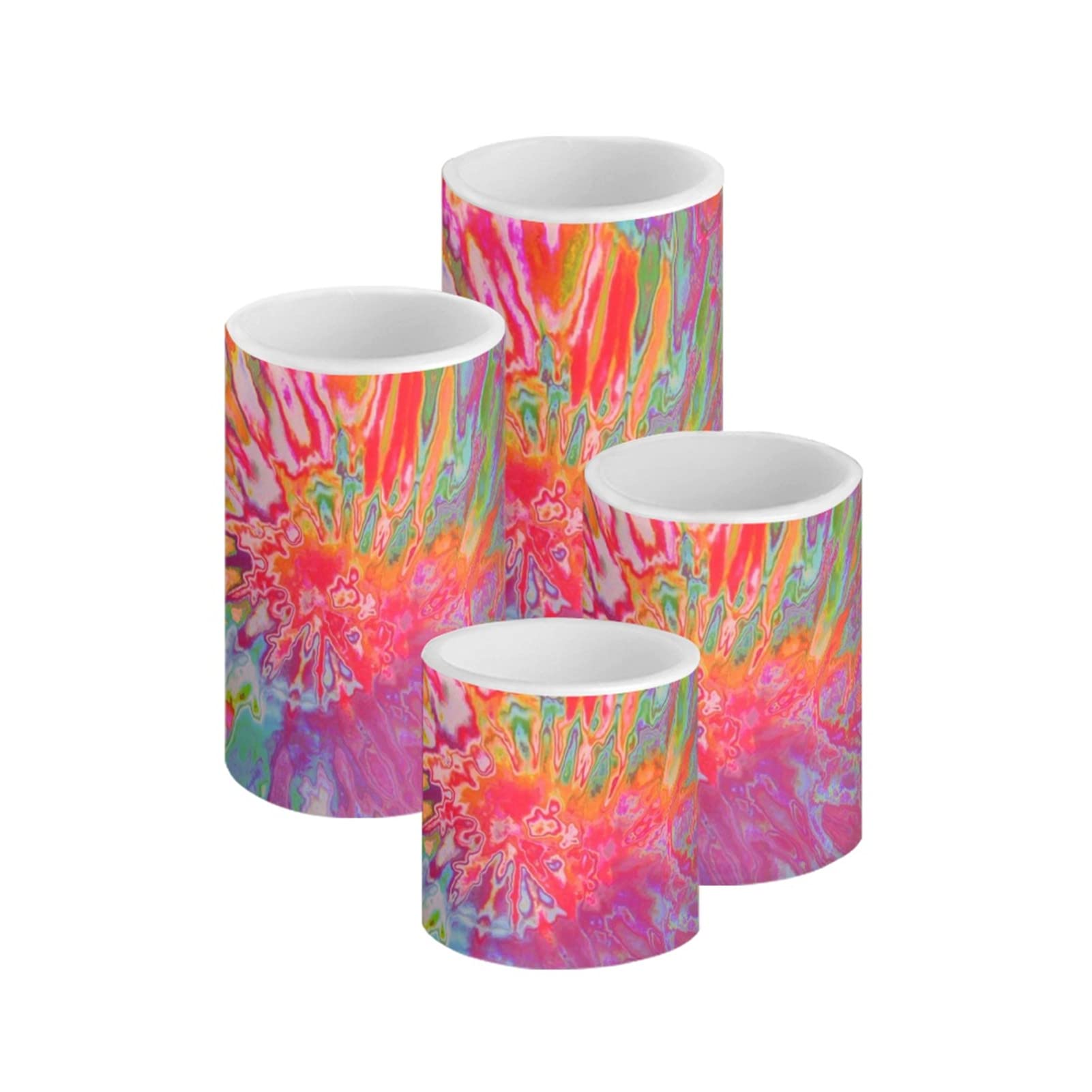 HUGS IDEA Multi Colored Flameless Battery Candles, Realistic Flickering Candle Set with Timer Remote Control, [Warm Yellow]