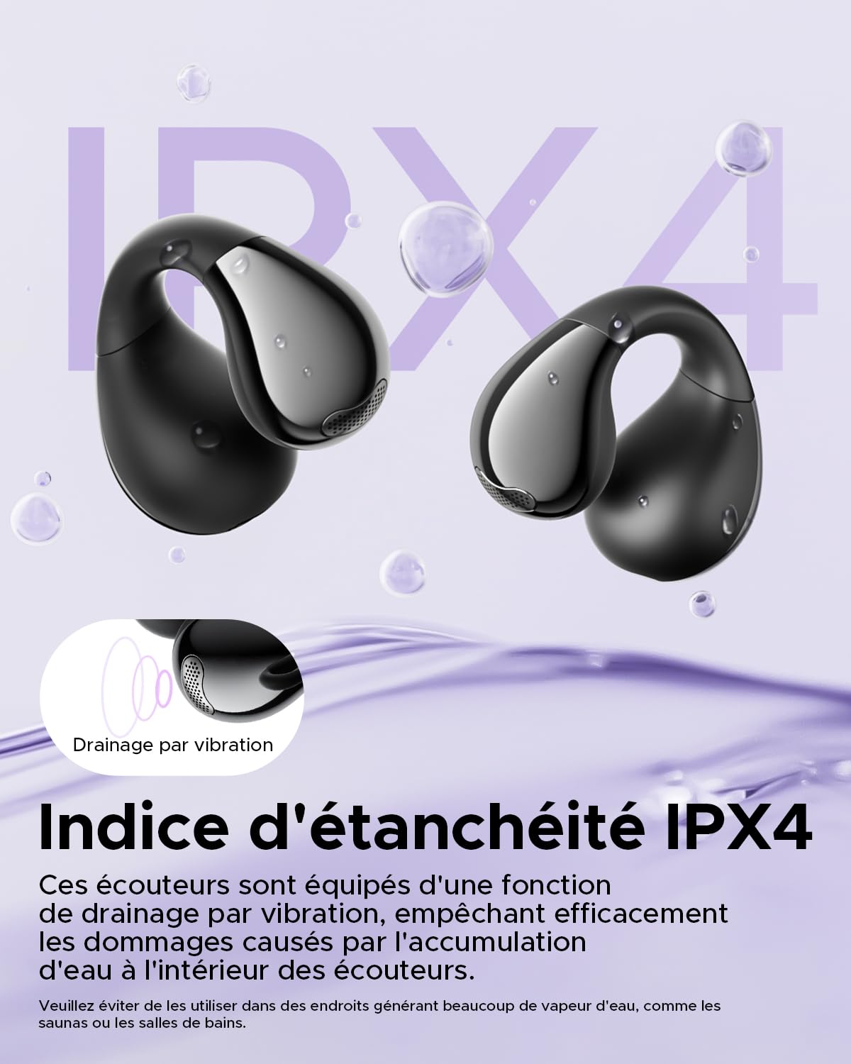 truefree B1 Écouteurs Bluetooth sans Fil, Casque à Clip Ouverts, Écouteurs Sport, Bluetooth 5.4,Confortables, 3D Son Clair, EQ Dynamique, APP, Léger et Stable Seulement 5 g, 25 h de Temps de Lecture