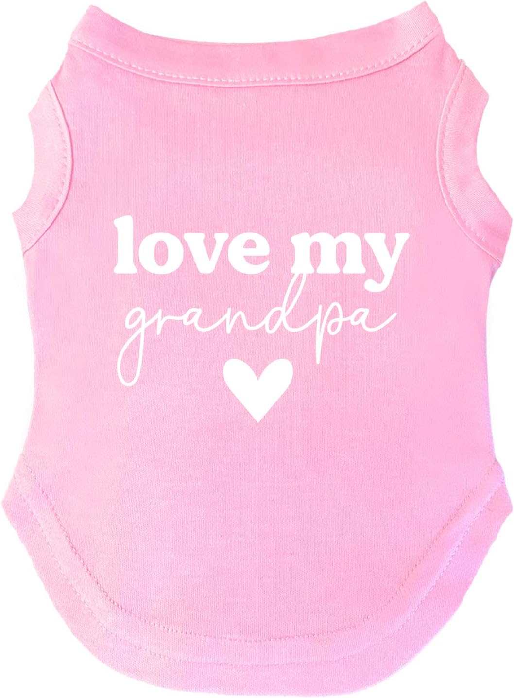 Love My Grandpa Dog Tee Shirt | Sleeveless Breeds | Father's Day | Grandpa Gift | Valentine's Day |Baby Pink, 5X-Large 1341