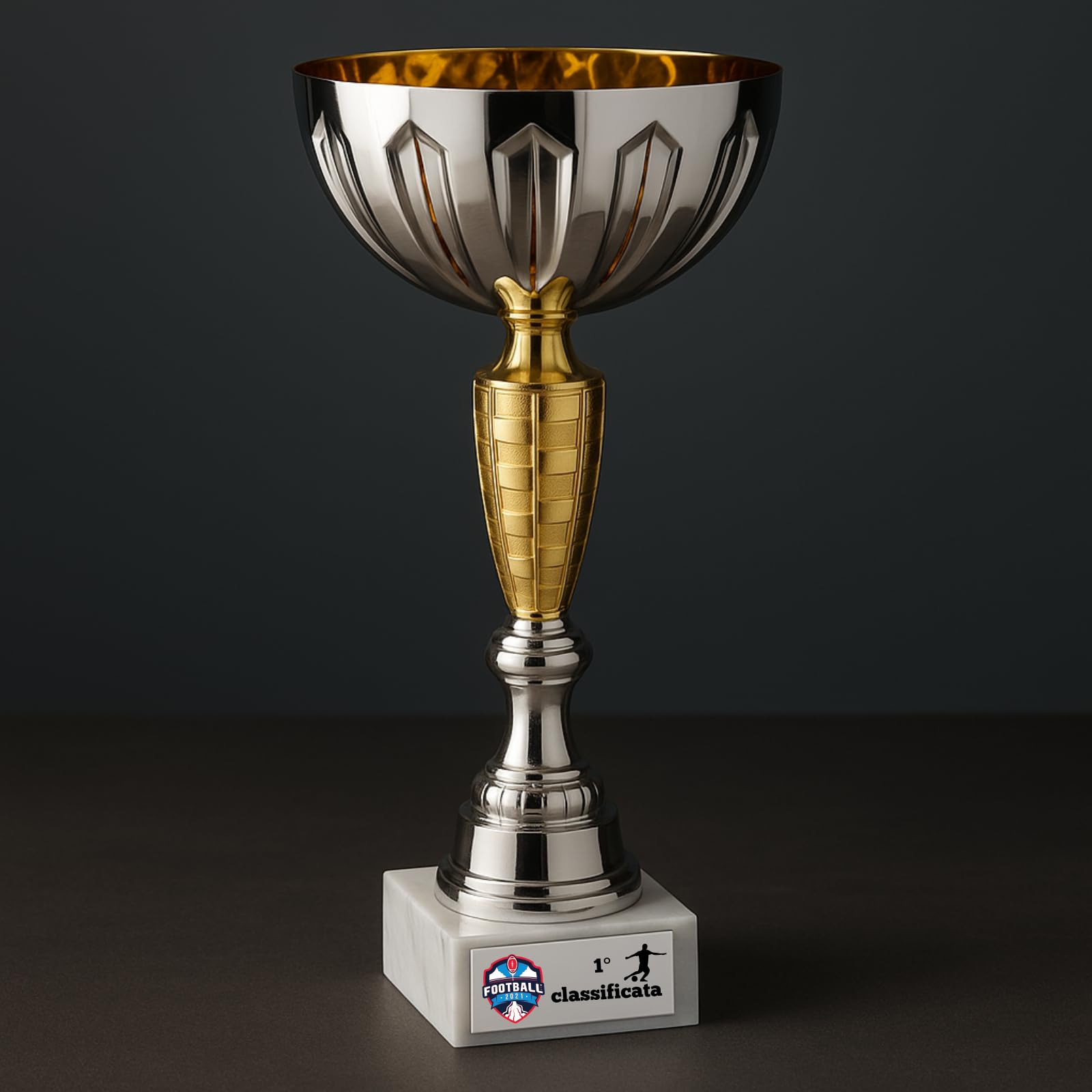 D&Vlab Coppe Trofei Personalizzati Premiazioni con Targhetta Inclusa per 1º‑2º‑3º 4° 5° Posto 39 36 33 29 28 cm – Ideali per Sport, Eventi, Fantacalcio, Calcio, Tennis, Padel, Bigliardo e Giochi