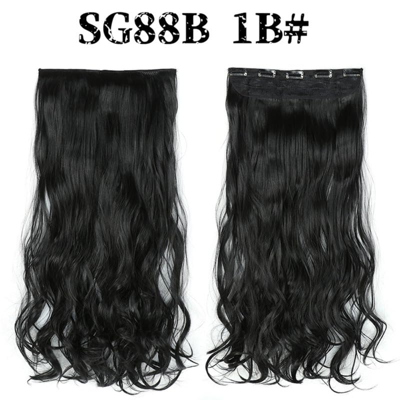 Image of 24 inch Heat Resistant Clip In Synthetic Straight Hair Extensions - Synthetic Hair Extension /Ponytail Long Braided Ponytail With Elastic Hair Ties Synthetic Hair Extensions (Style 11)
