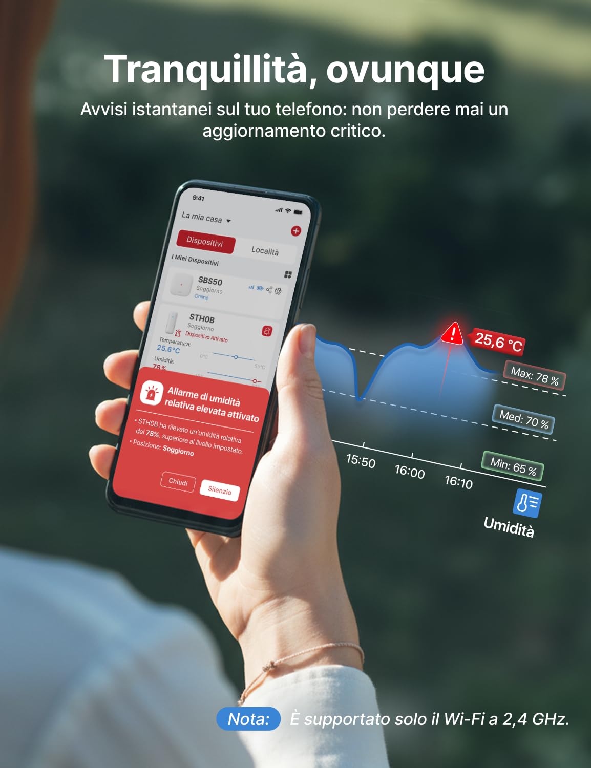 X-Sense Termometro Igrometro WiFi Interno, Monitor di Temperatura e Umidità Intelligente con Soglie Personalizzabili e Avvisi App, Storico Dati, Kit con Stazione Base e 4 Termoigrometri, STH0B41 | Monitoraggio di temperatura e umidità, Stazione base inclu
