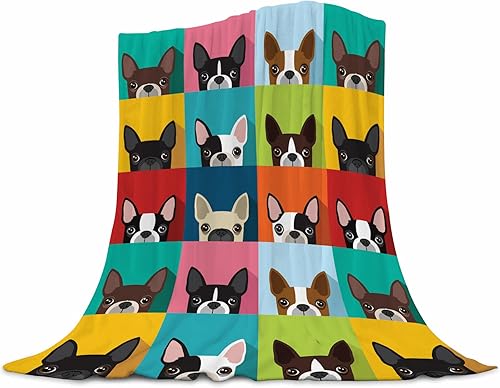 Miniatura 10 de Boston Terrier - Manta de bebé de 30 x 40 pulgadas, manta de franela súper suave para bebés y niños pequeños, adorable manta de cachorro para