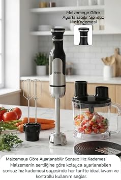 Sinbo SHB-7534 1000W El Blender Seti 2L Rendelemeli Doğrayıcılı