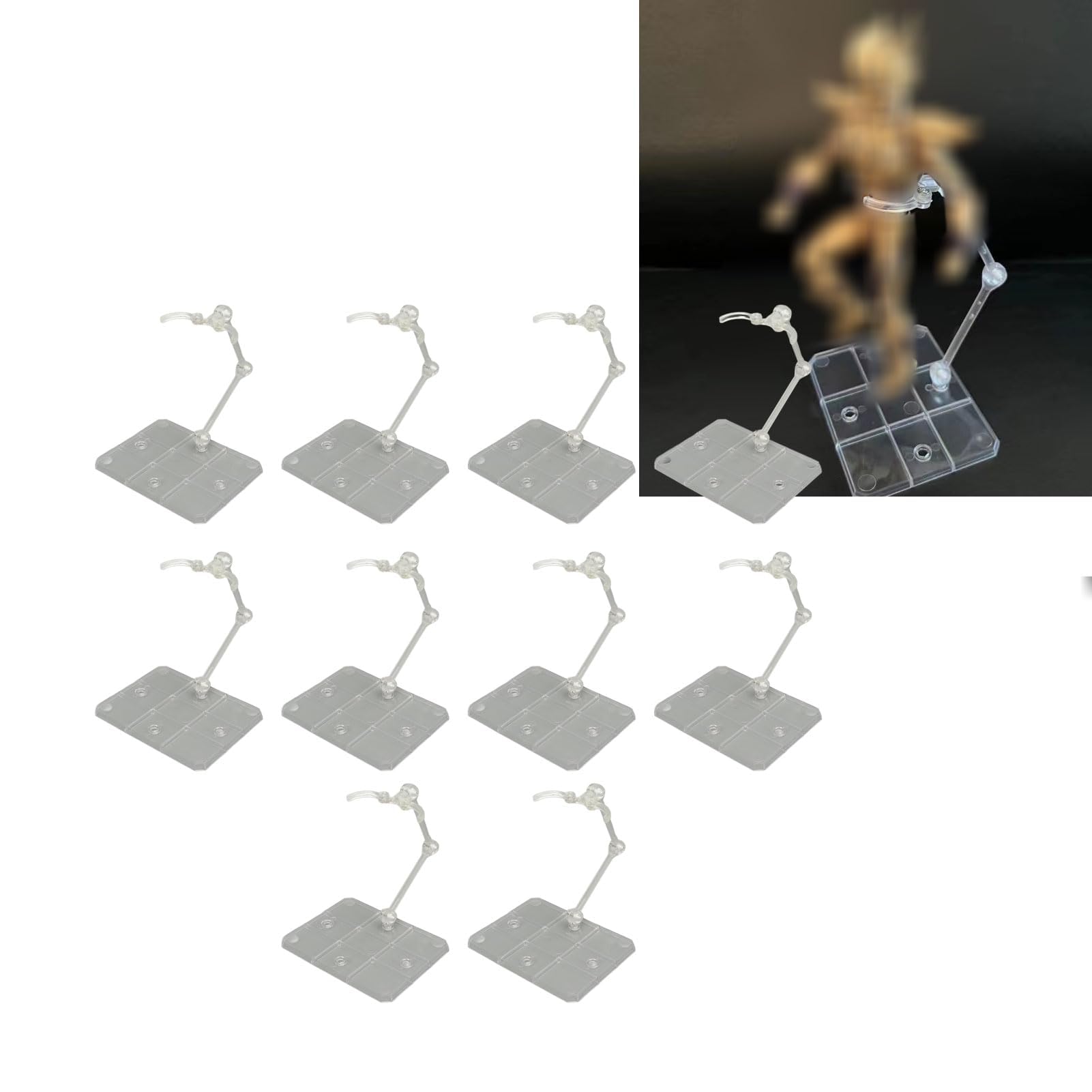 Tbest 10 Juegos de Soporte de Figura de Acción, Soporte de Exhibición de Figura de Anime Acrílico Transparente, Base de Soporte