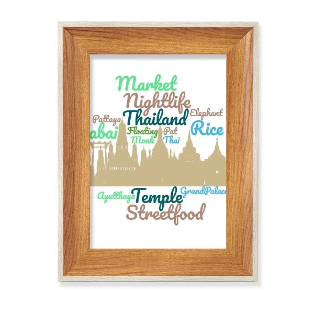 Cuadro de templos de Tailandia para decorar despachos con marcos de madera