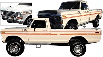Amazon Com Phoenix Graphix Replacement For 1979 Ford F 150 F 250 Explorer Custom Truck Decal Stripe Graphic Kit Orange Gold Automotive