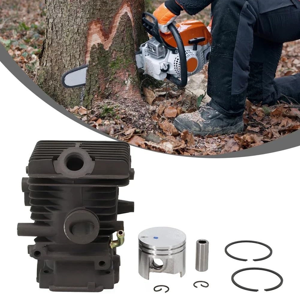 37mm Cylinder Piston Kit Fit for MS192T MS192TC Piston Kit 020 1137 1201 1203 Piston Rings Assembly Durable Replacement Parts