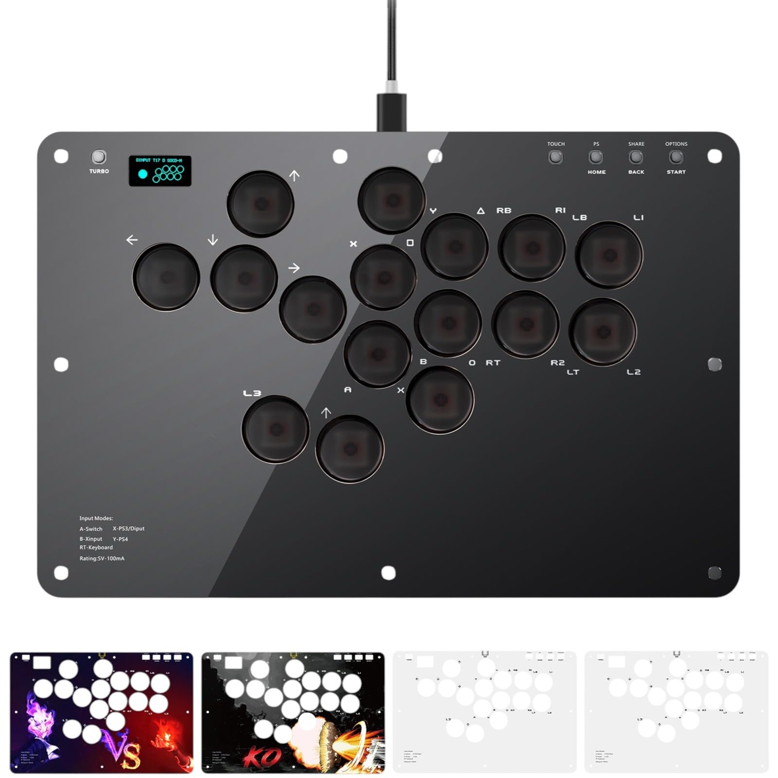 AQielev レバーレス アケコン 0遅延 静音 全機種対応 コントローラー Amazon.co.jp: AQielev アケコン レバーレス コントローラー