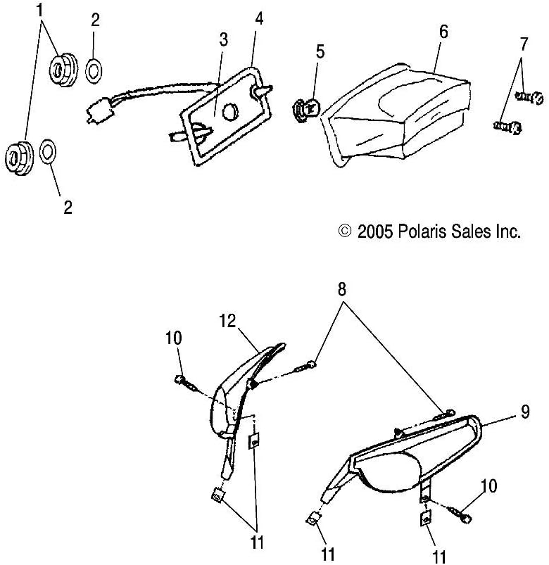 Polaris Headlight Assembly, Left, Genuine OEM Part 0451323, Qty 1