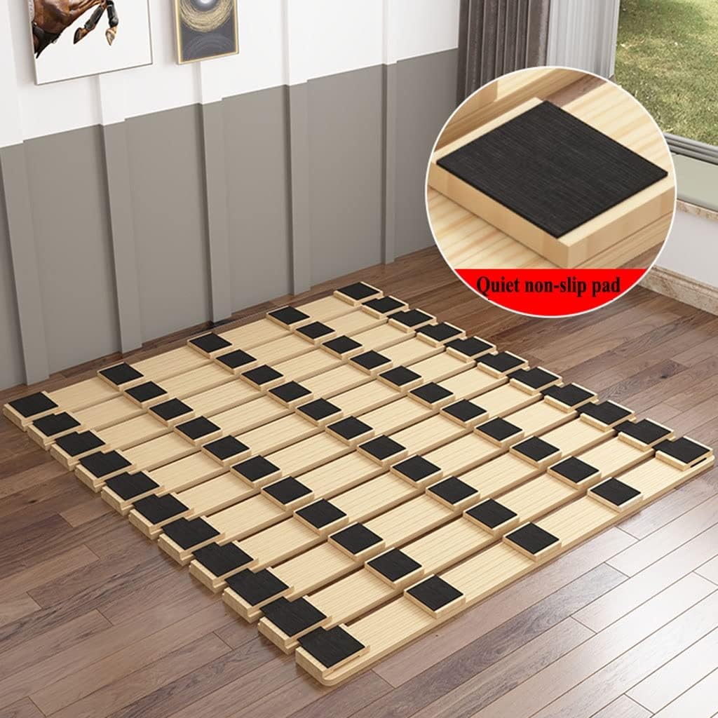 Foldable Solid Wood Bed Board, Moisture-Proof Tatami Frame, Breathable Folding Wooden Plank (Size: 100x190cm) - Perfect for Space-Saving and Comfort