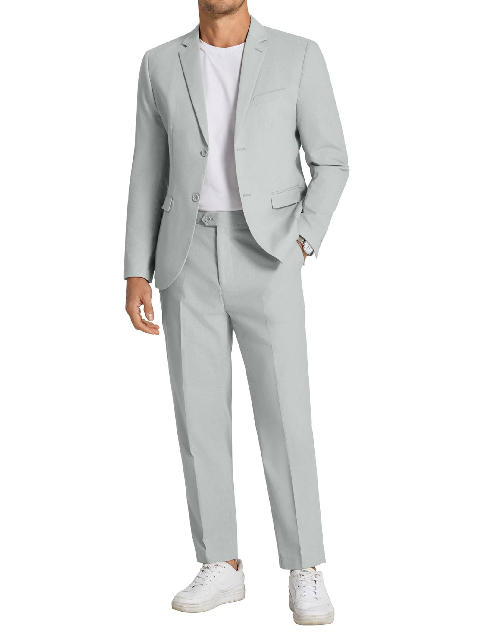 COOFANDY Linen Suit